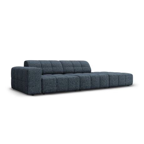 Chicago 3-Sitzer Sofa, Rechtsseitig, aus Chenille in Königsblau (Haga 86), Beine aus Schwarzes Plastik, 262x102x70 cm von Cosmopolitan Design – Bild 3