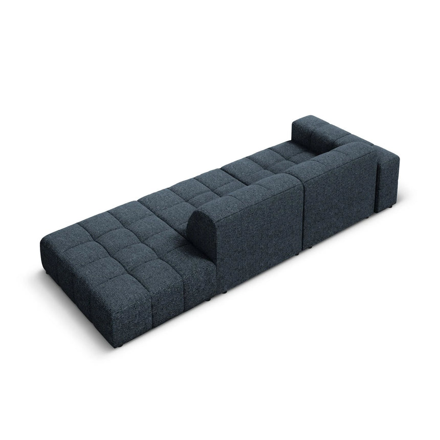 Chicago 3-Sitzer Sofa, Rechtsseitig, aus Chenille in Königsblau (Haga 86), Beine aus Schwarzes Plastik, 262x102x70 cm von Cosmopolitan Design – Bild 5