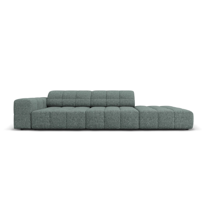 Chicago 3-Sitzer Sofa, Rechtsseitig, aus Chenille in Petrol (Haga 78), Beine aus Schwarzes Plastik, 262x102x70 cm von Cosmopolitan Design – Bild 1