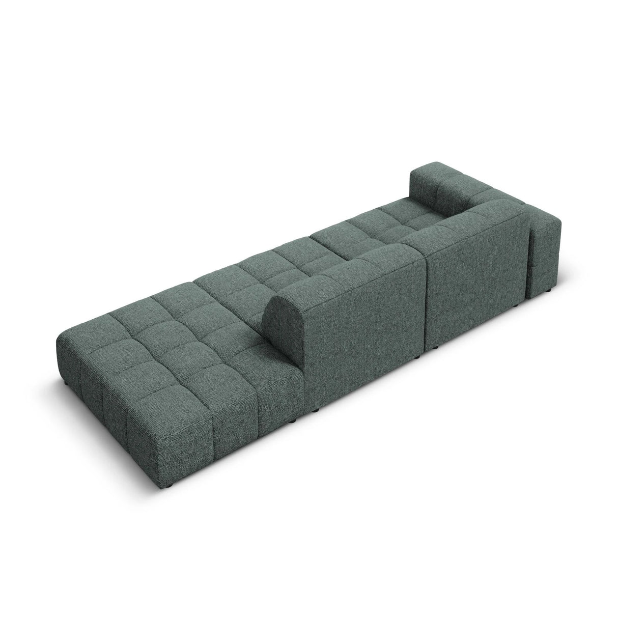 Chicago 3-Sitzer Sofa, Rechtsseitig, aus Chenille in Petrol (Haga 78), Beine aus Schwarzes Plastik, 262x102x70 cm von Cosmopolitan Design – Bild 5