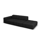 Chicago 3-Sitzer Sofa, Rechtsseitig, aus Chenille in Schwarz (Haga 19), Beine aus Schwarzes Plastik, 262x102x70 cm von Cosmopolitan Design – Bild 4