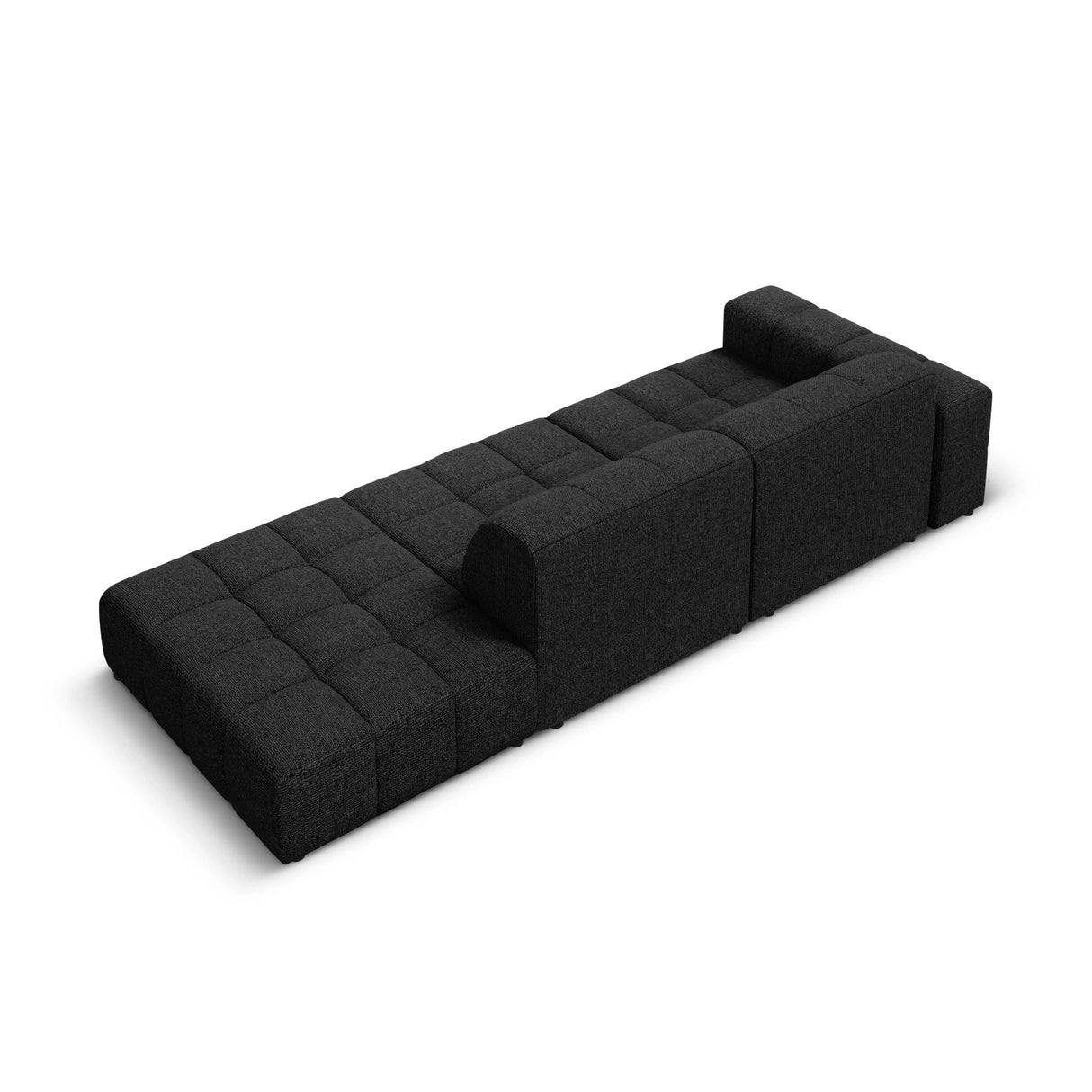 Chicago 3-Sitzer Sofa, Rechtsseitig, aus Chenille in Schwarz (Haga 19), Beine aus Schwarzes Plastik, 262x102x70 cm von Cosmopolitan Design – Bild 5