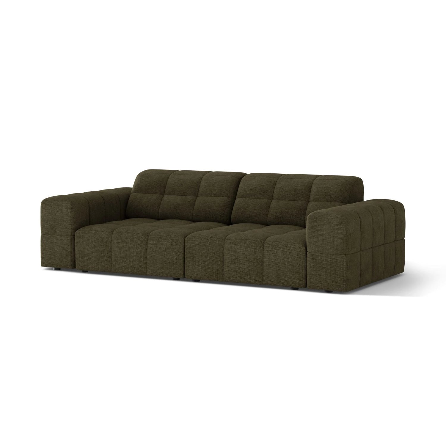 Chicago 3-Sitzer Sofa aus Chenille in Grün (Eden 12 Olive), 212x102 cm von Cosmopolitan Design – Bild 3