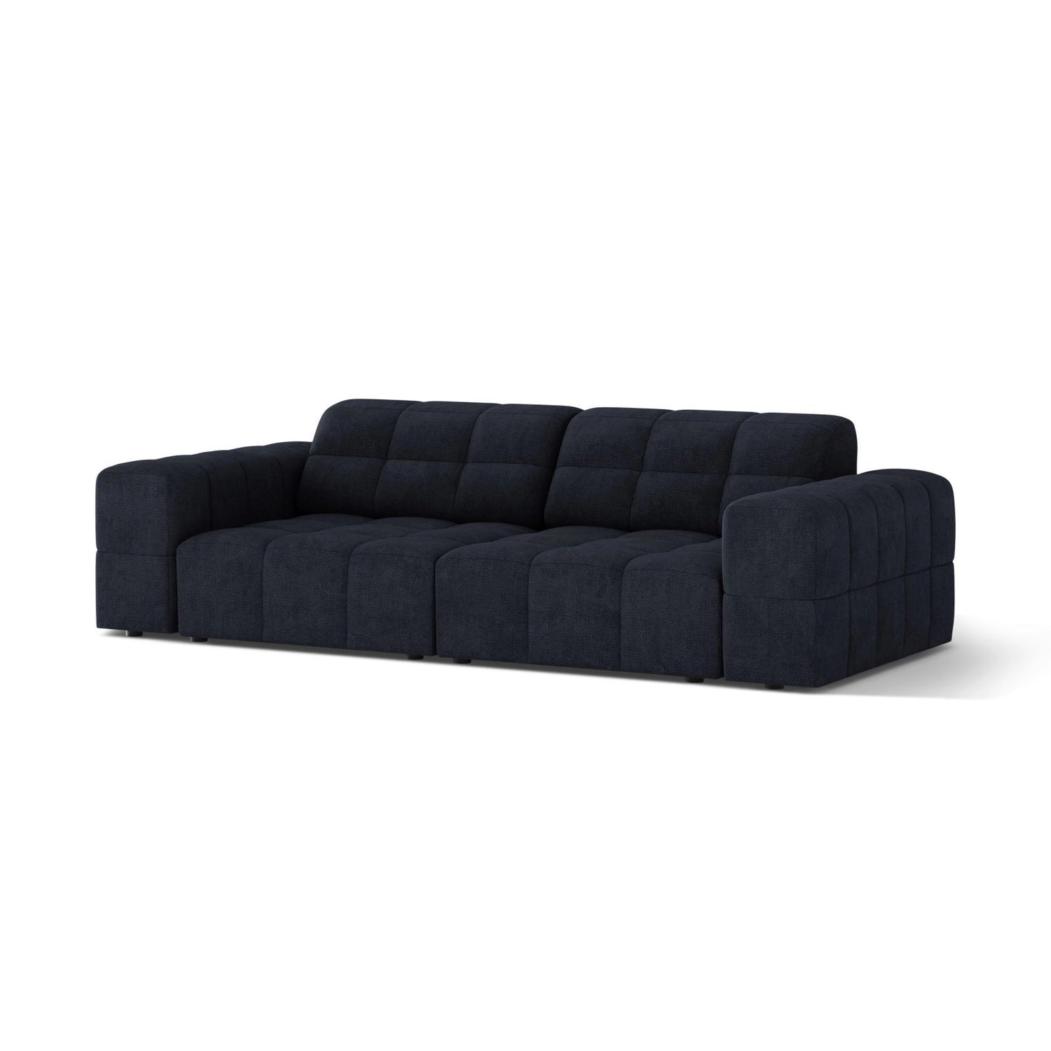 Chicago 3-Sitzer Sofa aus Chenille in Marineblau (Eden 16 Deep Blue), 212x102 cm von Cosmopolitan Design – Bild 3