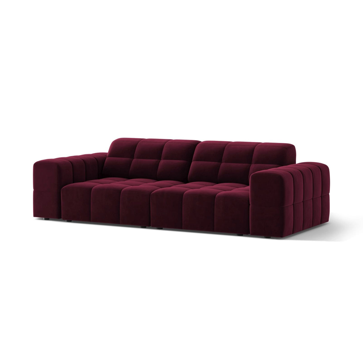 Chicago 3-Sitzer Sofa aus Samt in Burgund (Venus 2932), 212x102 cm von Cosmopolitan Design – Bild 3