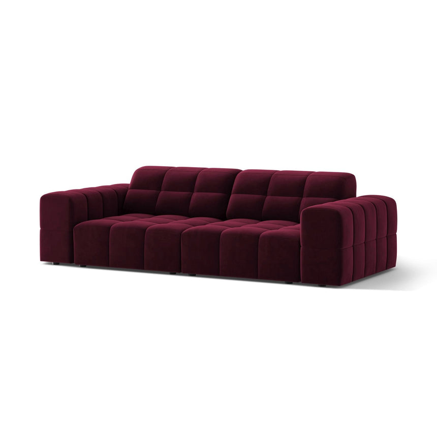Chicago 3-Sitzer Sofa aus Samt in Burgund (Venus 2932), 212x102 cm von Cosmopolitan Design – Bild 3