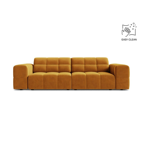 Chicago 3-Sitzer Sofa aus Samt in Gelb (Venus 2917), 212x102 cm von Cosmopolitan Design – Bild 1