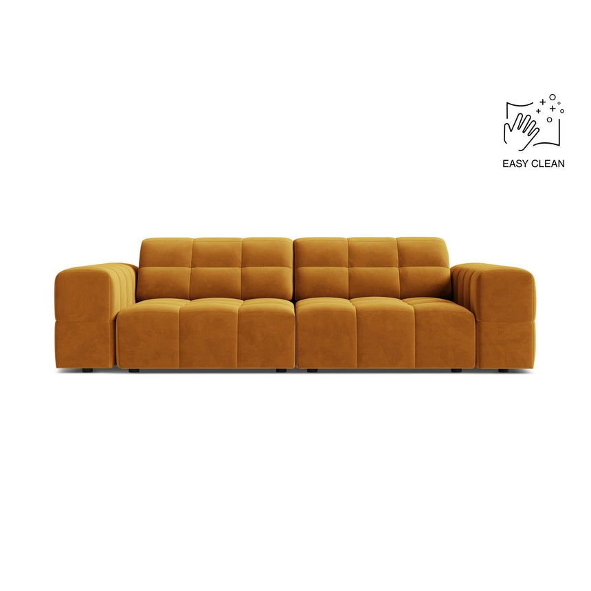 Chicago 3-Sitzer Sofa aus Samt in Gelb (Venus 2917), 212x102 cm von Cosmopolitan Design – Bild 1
