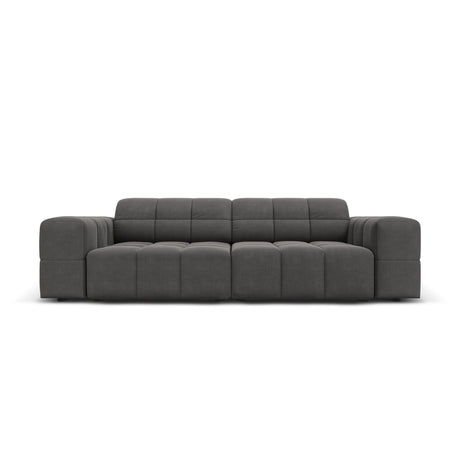 Chicago 3-Sitzer Sofa aus Samt in Grau (Bluvel 14), 204x102x70 cm von Cosmopolitan Design – Bild 1