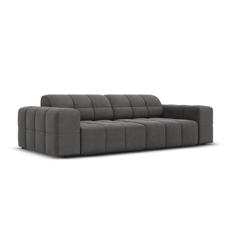 Chicago 3-Sitzer Sofa aus Samt in Grau (Bluvel 14), 204x102x70 cm von Cosmopolitan Design – Bild 3