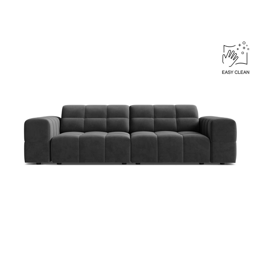 Chicago 3-Sitzer Sofa aus Samt in Grau (Venus 2930), 212x102 cm von Cosmopolitan Design – Bild 1