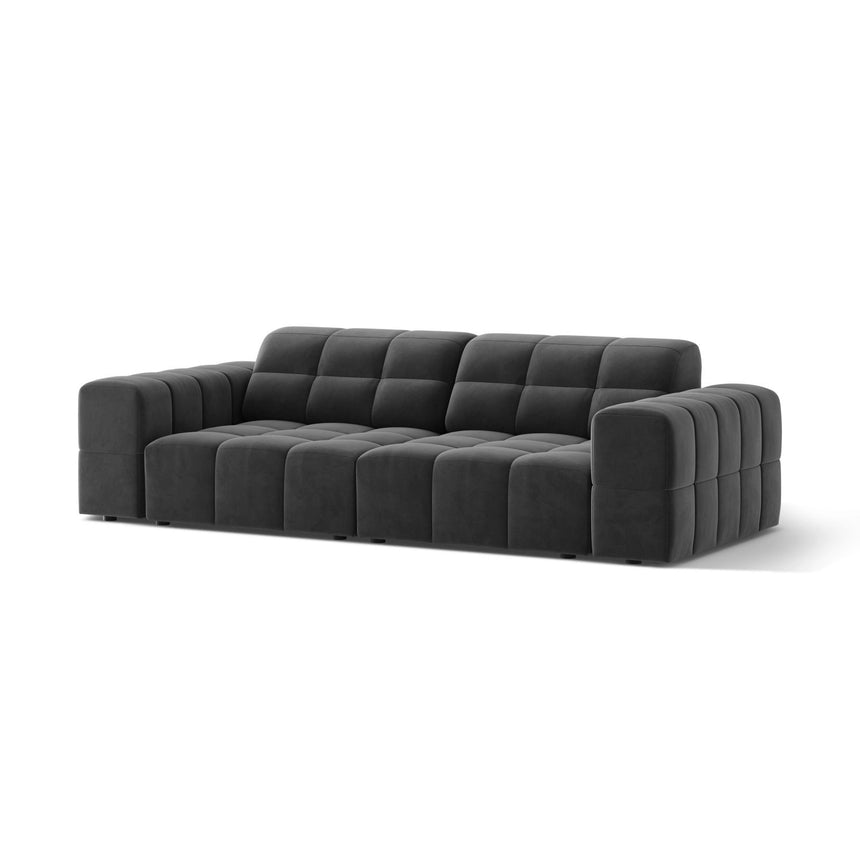 Chicago 3-Sitzer Sofa aus Samt in Grau (Venus 2930), 212x102 cm von Cosmopolitan Design – Bild 3