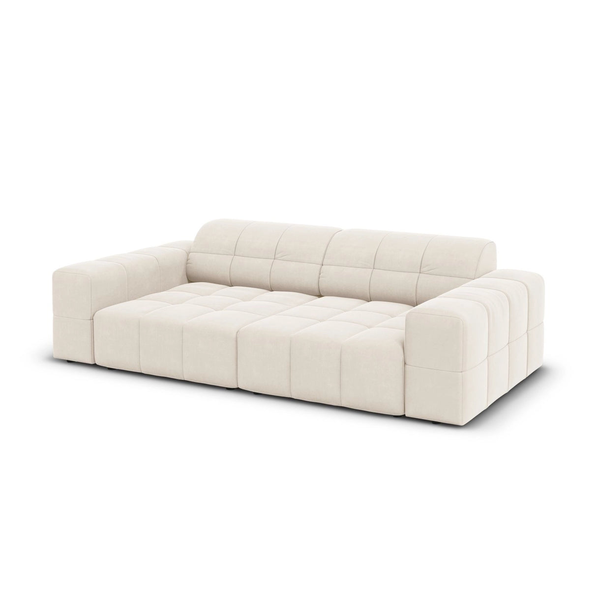 Chicago 3-Sitzer Sofa aus Samt in Hellbeige (Bluvel 22), 204x102x70 cm von Cosmopolitan Design – Bild 4