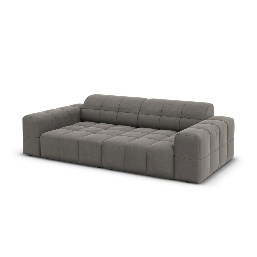 Chicago 3-Sitzer Sofa aus Samt in Hellgrau (Bluvel 13), 204x102x70 cm von Cosmopolitan Design – Bild 4