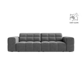 Chicago 3-Sitzer Sofa aus Samt in Hellgrau (Venus 2929), 212x102 cm von Cosmopolitan Design – Bild 1