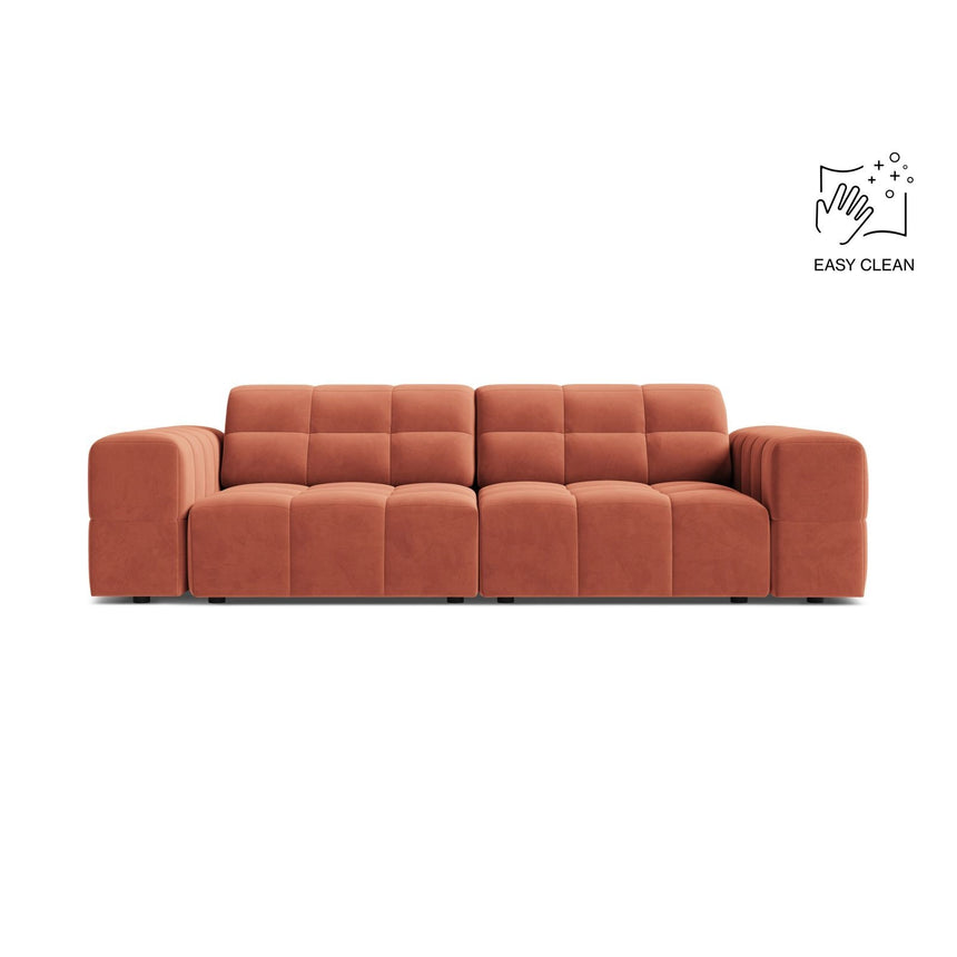 Chicago 3-Sitzer Sofa aus Samt in Koralle (Venus 2933), 212x102 cm von Cosmopolitan Design – Bild 1