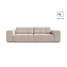 Chicago 3-Sitzer Sofa aus Samt in Leichtes Beige (Venus 2927), 212x102 cm von Cosmopolitan Design – Bild 1