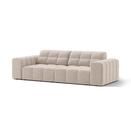 Chicago 3-Sitzer Sofa aus Samt in Leichtes Beige (Venus 2927), 212x102 cm von Cosmopolitan Design – Bild 3