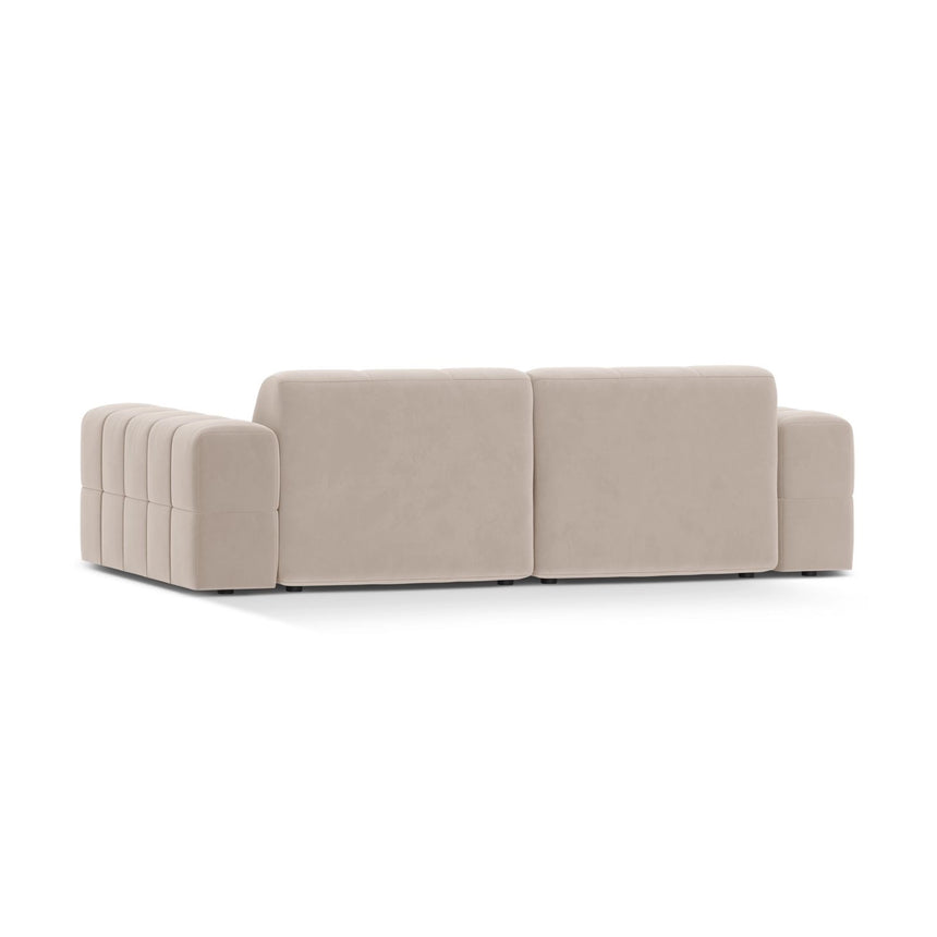 Chicago 3-Sitzer Sofa aus Samt in Leichtes Beige (Venus 2927), 212x102 cm von Cosmopolitan Design – Bild 4