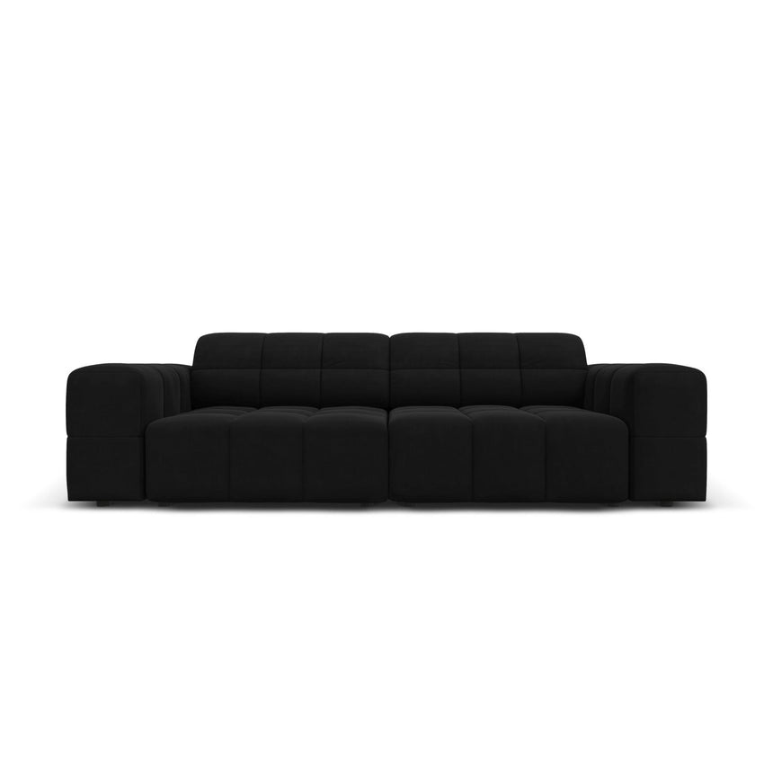 Chicago 3-Sitzer Sofa aus Samt in Schwarz (Bluvel 19), 204x102x70 cm von Cosmopolitan Design – Bild 1