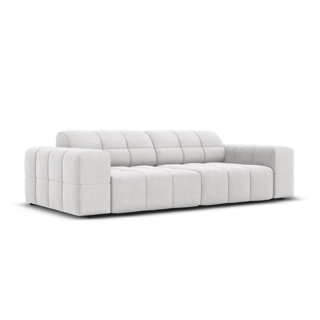 Chicago 3-Sitzer Sofa aus Samt in Silber (Bluvel 03), 204x102x70 cm von Cosmopolitan Design – Bild 3