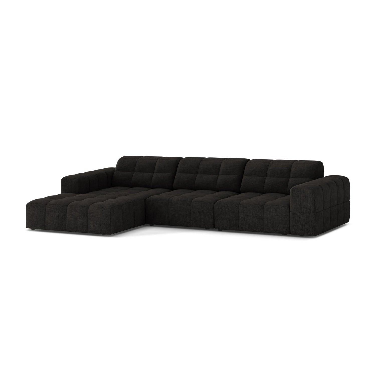 Chicago 4-Sitzer Ecksofa, Linke Seite, aus Chenille in Anthrazit (Eden 21 Black), 294x167 cm von Cosmopolitan Design – Bild 3