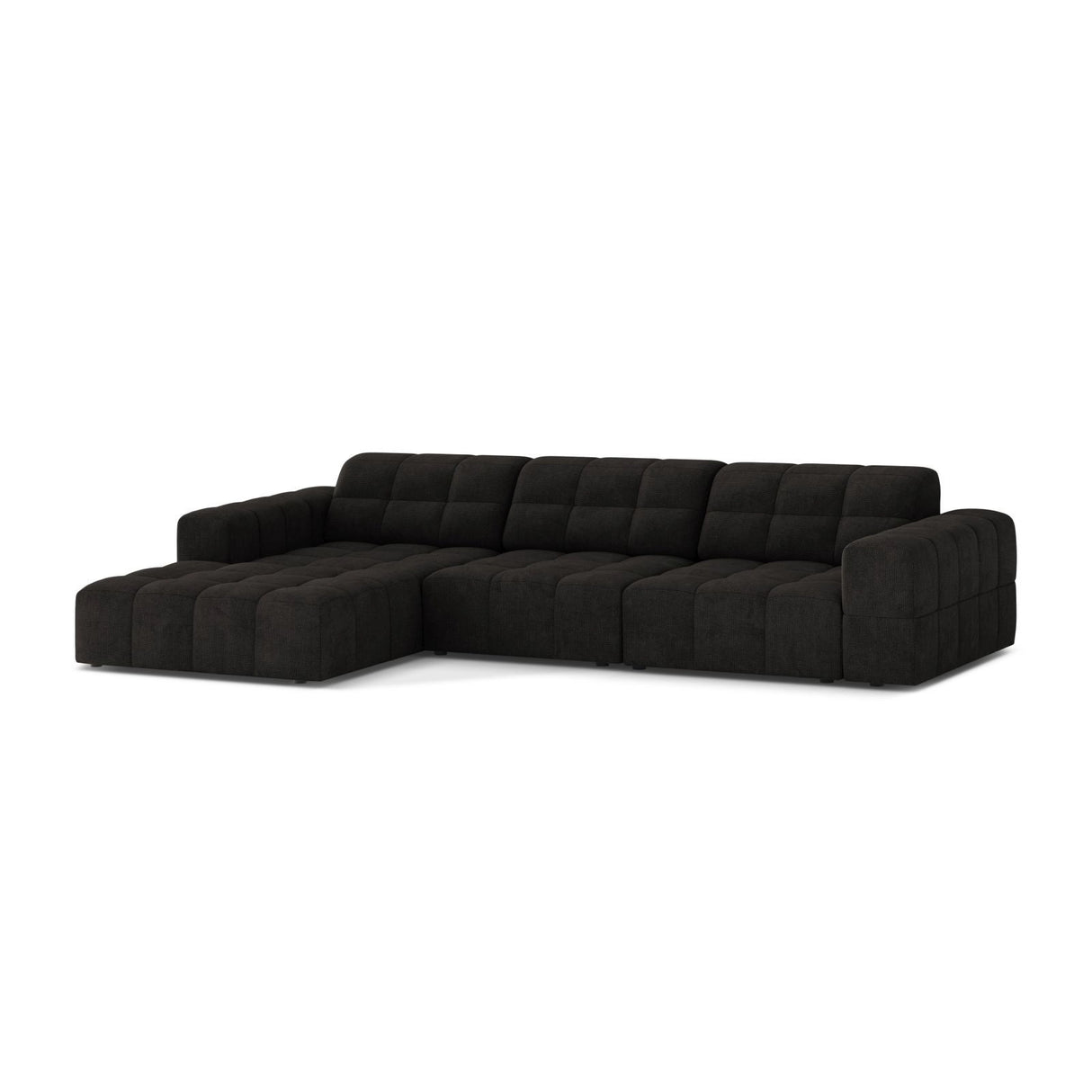 Chicago 4-Sitzer Ecksofa, Linke Seite, aus Chenille in Anthrazit (Eden 21 Black), 294x167 cm von Cosmopolitan Design – Bild 3