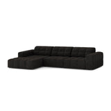 Chicago 4-Sitzer Ecksofa, Linke Seite, aus Chenille in Anthrazit (Eden 21 Black), 294x167 cm von Cosmopolitan Design – Bild 3