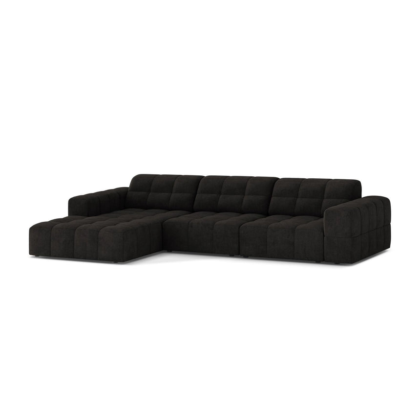 Chicago 4-Sitzer Ecksofa, Linke Seite, aus Chenille in Anthrazit (Eden 21 Black), 294x167 cm von Cosmopolitan Design – Bild 3