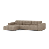Chicago 4-Sitzer Ecksofa, Linke Seite, aus Chenille in Dunkelbeige (Eden 4 Beige), 294x167 cm von Cosmopolitan Design – Bild 3