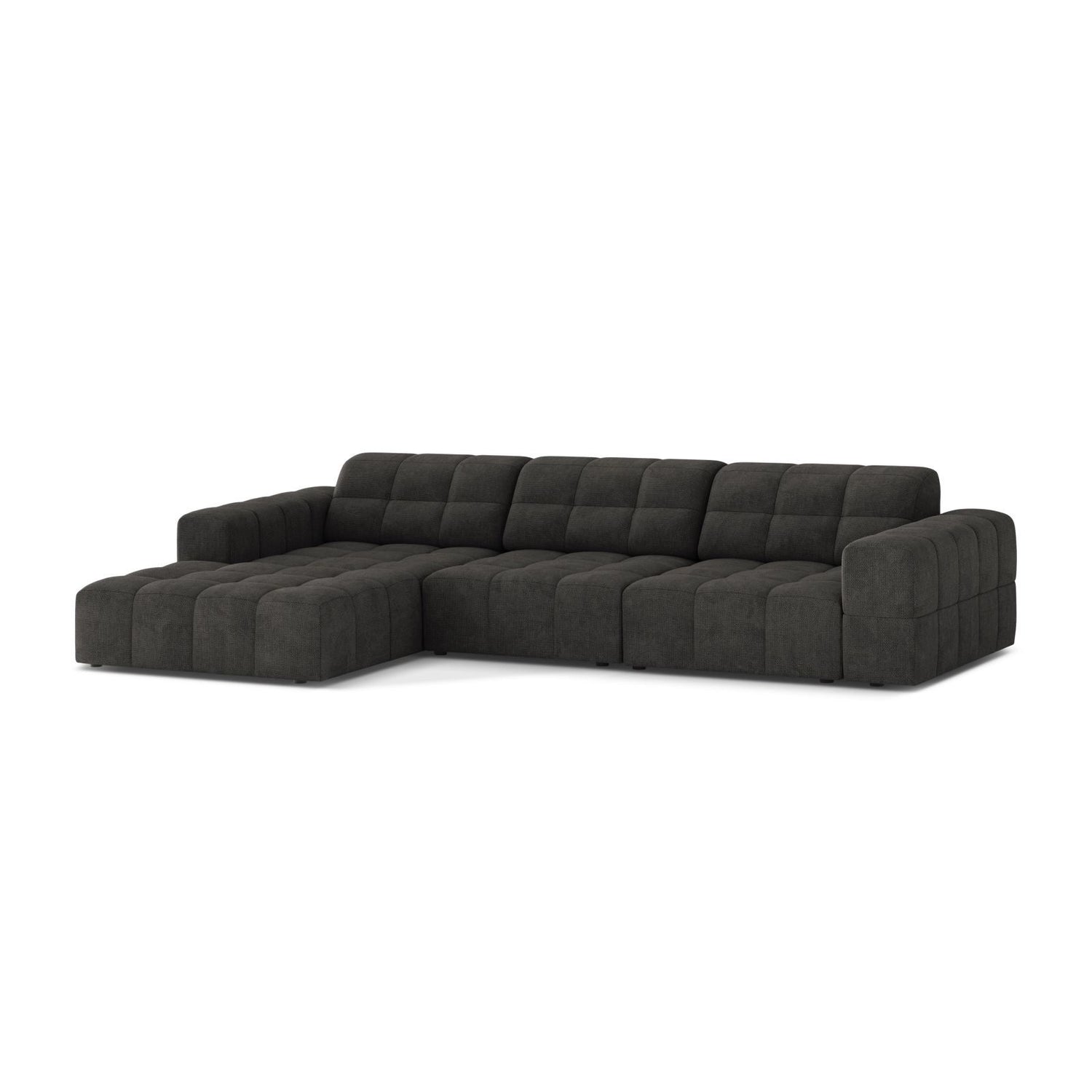 Chicago 4-Sitzer Ecksofa, Linke Seite, aus Chenille in Dunkelgrau (Eden 20 Graphite), 294x167 cm von Cosmopolitan Design – Bild 3