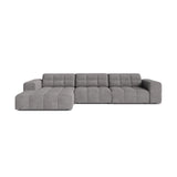 Chicago 4-Sitzer Ecksofa, Linke Seite, aus Chenille in Hellgrau (Eden 18 Grey), 294x167 cm von Cosmopolitan Design – Bild 1