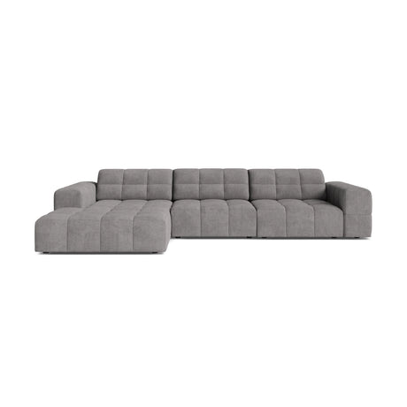 Chicago 4-Sitzer Ecksofa, Linke Seite, aus Chenille in Hellgrau (Eden 18 Grey), 294x167 cm von Cosmopolitan Design – Bild 1