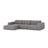 Chicago 4-Sitzer Ecksofa, Linke Seite, aus Chenille in Hellgrau (Eden 18 Grey), 294x167 cm von Cosmopolitan Design – Bild 3
