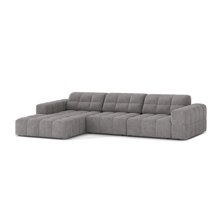 Chicago 4-Sitzer Ecksofa, Linke Seite, aus Chenille in Hellgrau (Eden 18 Grey), 294x167 cm von Cosmopolitan Design – Bild 3