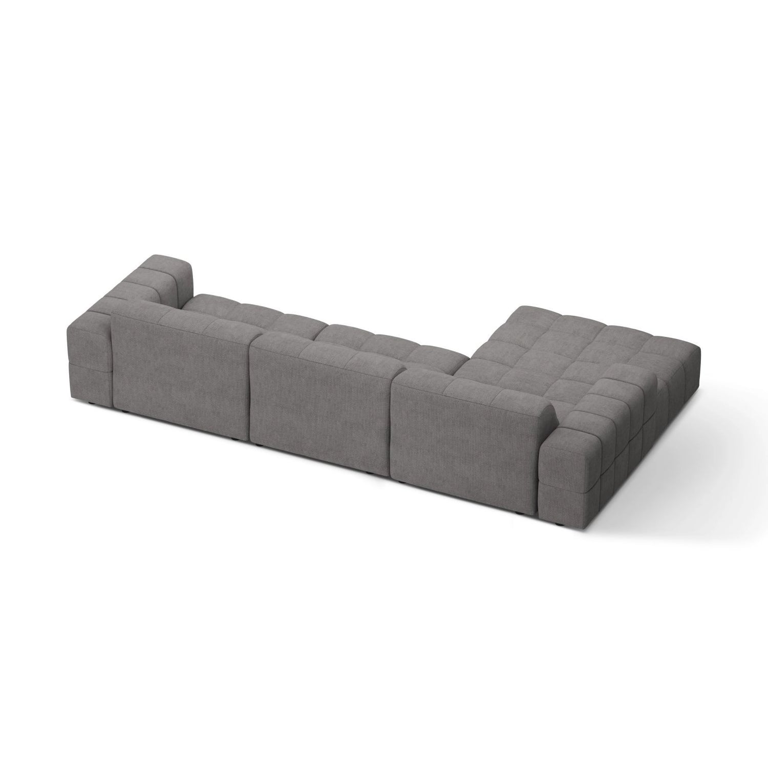 Chicago 4-Sitzer Ecksofa, Linke Seite, aus Chenille in Hellgrau (Eden 18 Grey), 294x167 cm von Cosmopolitan Design – Bild 4