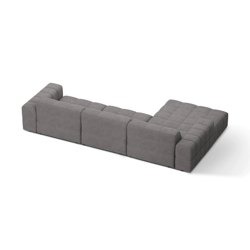 Chicago 4-Sitzer Ecksofa, Linke Seite, aus Chenille in Hellgrau (Eden 18 Grey), 294x167 cm von Cosmopolitan Design – Bild 4