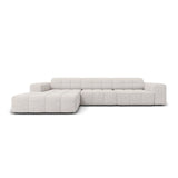 Chicago 4-Sitzer Ecksofa, Linke Seite, aus Chenille in Hellgrau (Haga 06), 284x166x70 cm von Cosmopolitan Design – Bild 1