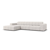 Chicago 4-Sitzer Ecksofa, Linke Seite, aus Chenille in Hellgrau (Haga 06), 284x166x70 cm von Cosmopolitan Design – Bild 3