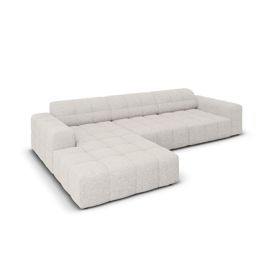 Chicago 4-Sitzer Ecksofa, Linke Seite, aus Chenille in Hellgrau (Haga 06), 284x166x70 cm von Cosmopolitan Design – Bild 4