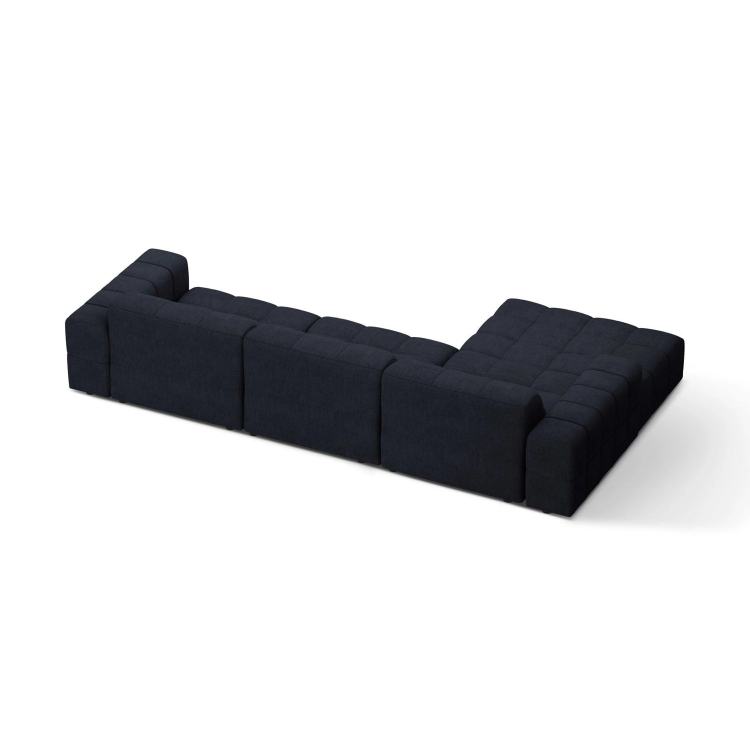 Chicago 4-Sitzer Ecksofa, Linke Seite, aus Chenille in Marineblau (Eden 16 Deep Blue), 294x167 cm von Cosmopolitan Design – Bild 4