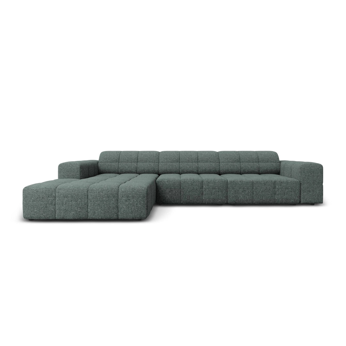 Chicago 4-Sitzer Ecksofa, Linke Seite, aus Chenille in Petrol (Haga 78), 284x166x70 cm von Cosmopolitan Design – Bild 1