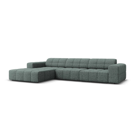 Chicago 4-Sitzer Ecksofa, Linke Seite, aus Chenille in Petrol (Haga 78), 284x166x70 cm von Cosmopolitan Design – Bild 3