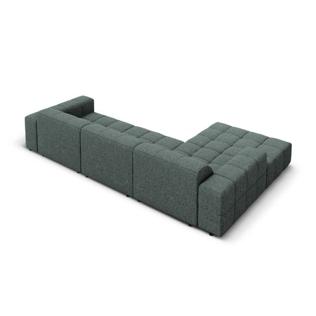 Chicago 4-Sitzer Ecksofa, Linke Seite, aus Chenille in Petrol (Haga 78), 284x166x70 cm von Cosmopolitan Design – Bild 5