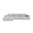 Chicago 4-Sitzer Ecksofa, Linke Seite, aus Chenille in Silber (Eden 17 Silver), 294x167 cm von Cosmopolitan Design – Bild 1