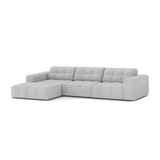 Chicago 4-Sitzer Ecksofa, Linke Seite, aus Chenille in Silber (Eden 17 Silver), 294x167 cm von Cosmopolitan Design – Bild 3