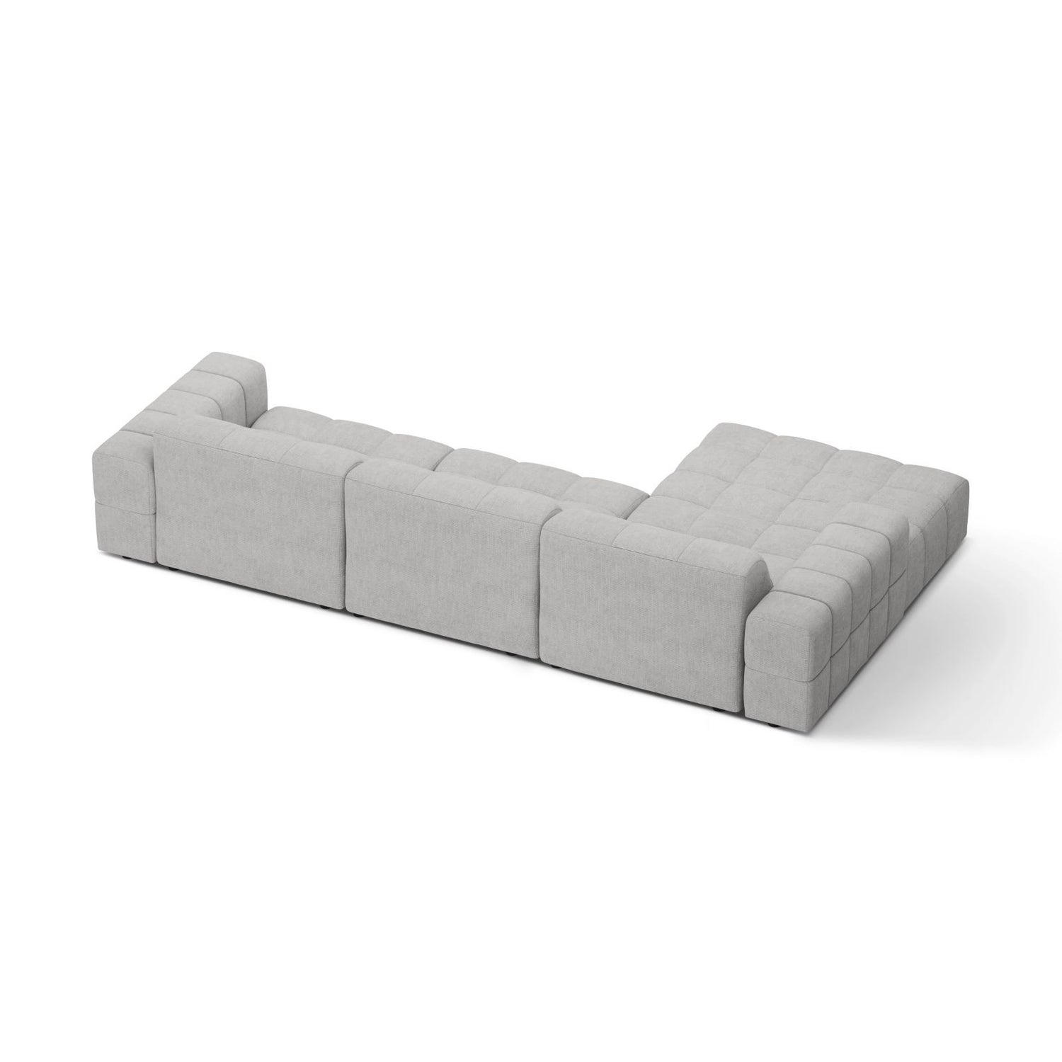 Chicago 4-Sitzer Ecksofa, Linke Seite, aus Chenille in Silber (Eden 17 Silver), 294x167 cm von Cosmopolitan Design – Bild 4