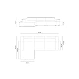 Chicago 4-Sitzer Ecksofa, Linke Seite, aus Samt der Chenille, 284x166x70 cm von Cosmopolitan Design – Bild 2