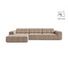 Chicago 4-Sitzer Ecksofa, Linke Seite, aus Samt in Beige (Venus 2928), 294x167 cm von Cosmopolitan Design – Bild 1