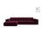 Chicago 4-Sitzer Ecksofa, Linke Seite, aus Samt in Burgund (Venus 2932), 294x167 cm von Cosmopolitan Design – Bild 1